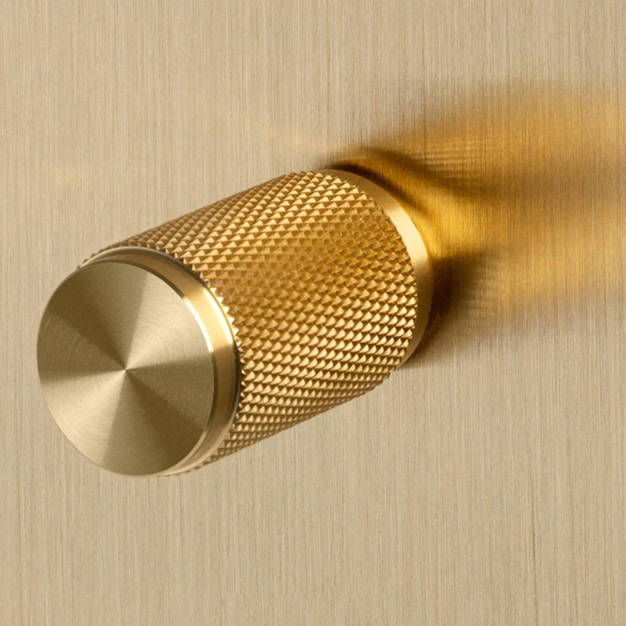 Close up view of Brass Buster and Punch Dimmer Knob.