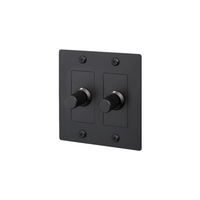 Buster and Punch 2 Gang LED Linear Dimmer Switch in Black.