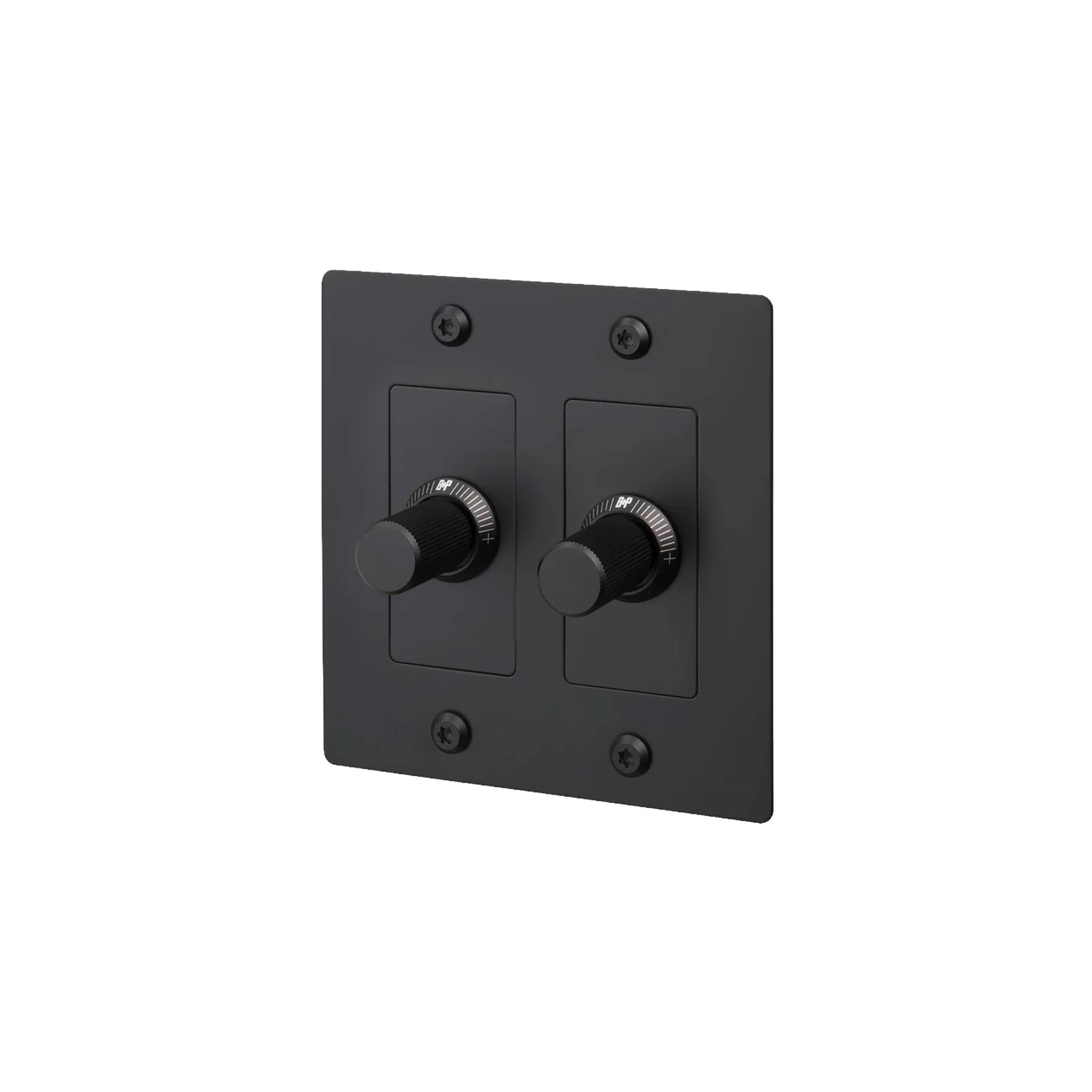 Buster and Punch 2 Gang LED Linear Dimmer Switch in Black.