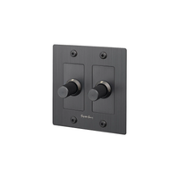 Buster and Punch 2 Gang LED Linear Dimmer Switch in Smoke Bronze.