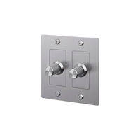 Buster and Punch 2 Gang LED Linear Dimmer Switch in Steel.