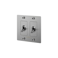 Buster & Punch Steel Light Switch 2 Gang Toggle with Cross design and logo