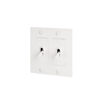 Buster & Punch White Light Switch 2 Gang Toggle with Cross design