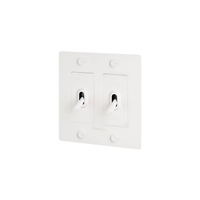 Buster & Punch White Light Switch 2 Gang Toggle with Cross design and logo