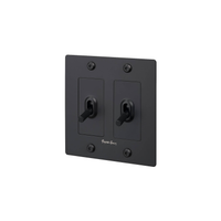 Buster and Punch 2 Gang Toggle Linear light Switch in Black with logo