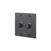 Buster and Punch 2 Gang Toggle Linear light Switch in Smoke Bronze wit logo
