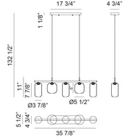 REFRAX 5-LIGHT LED CHANDELIER - robinsonco.ca