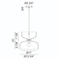 PEDESTAL 1-LIGHT HOURGLASS PENDANT - robinsonco.ca