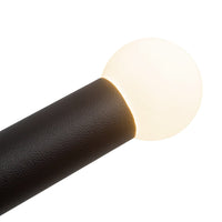Kuzco Calla Chandelier detail in brushed gold and black vegan leather