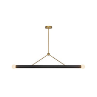 Kuzco Calla pendant light with brushed gold and black vegan leather finish