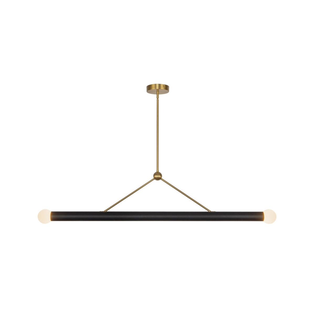 Kuzco Calla pendant light with brushed gold and black vegan leather finish