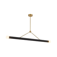 Kuzco Calla pendant light with brushed gold and black vegan leather finish