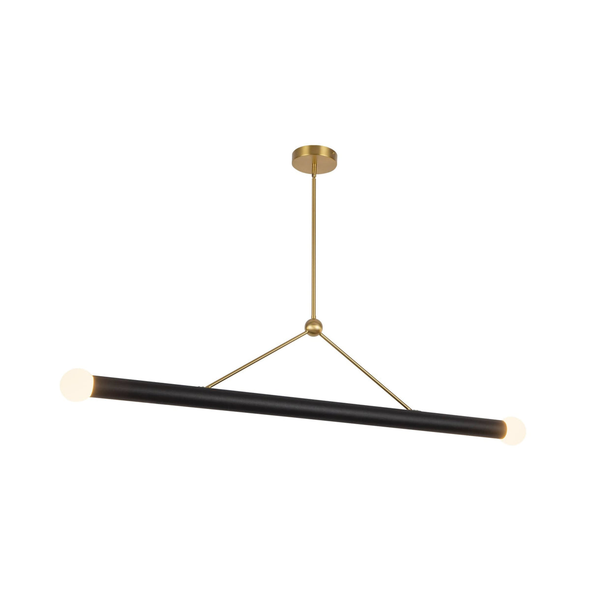 Kuzco Calla pendant light with brushed gold and black vegan leather finish