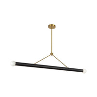Kuzco Calla pendant light in brushed gold with black vegan leather finish