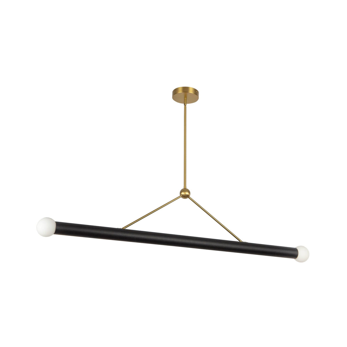 Kuzco Calla pendant light in brushed gold with black vegan leather finish