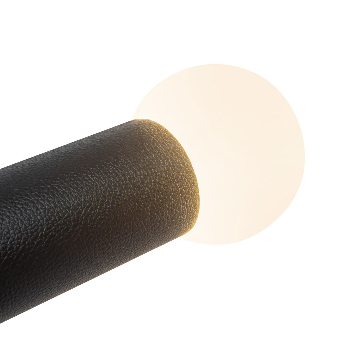 Kuzco Calla pendant light with brushed gold and black vegan leather finish