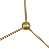 Close up view of Kuzco Calla linear pendant in brushed gold finish