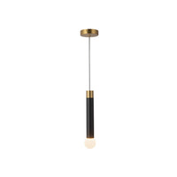 Kuzco Calla Pendant Light in brushed gold and black vegan leather