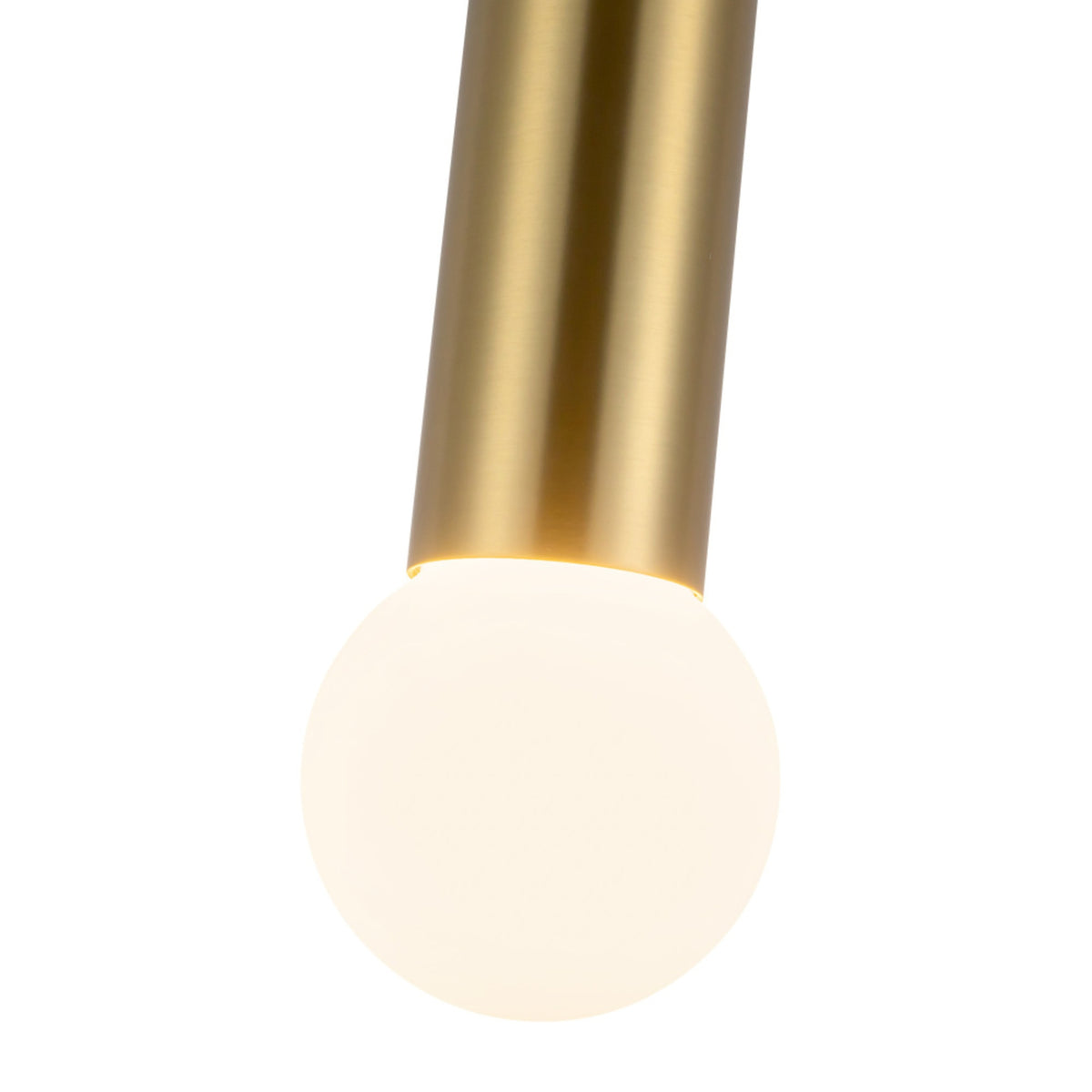 Detail of Kuzco Calla pendant light in brushed gold finish