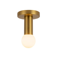 Calla semi-flush mount ceiling light in brushed gold finish