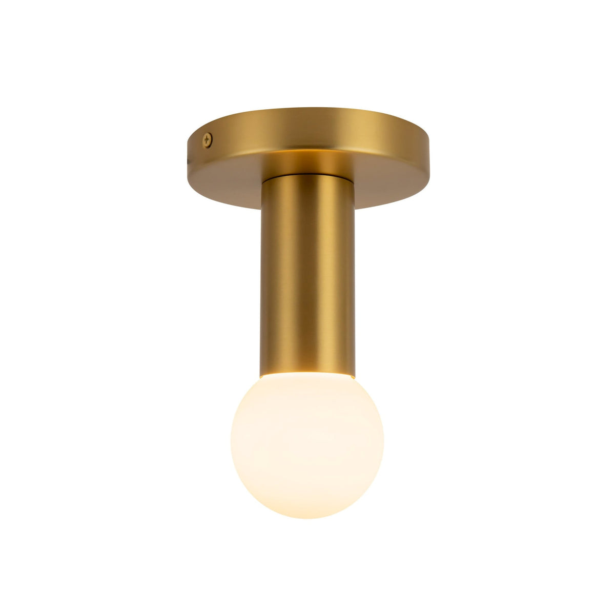 Calla semi-flush mount ceiling light in brushed gold finish