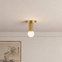 Calla Semi-Flush Mount light fixture in brushed gold