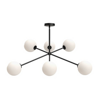 CASSIA 40" 6 LIGHT CHANDELIER WITH OPAL GLASS SHADES - robinsonco.ca