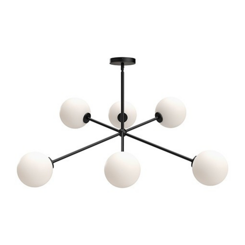 CASSIA 40" 6 LIGHT CHANDELIER WITH OPAL GLASS SHADES - robinsonco.ca