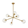 CASSIA 40" 6 LIGHT CHANDELIER WITH CLEAR GLASS SHADES - robinsonco.ca