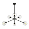 CASSIA 40" 6 LIGHT CHANDELIER WITH CLEAR GLASS SHADES - robinsonco.ca