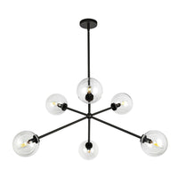 CASSIA 40" 6 LIGHT CHANDELIER WITH CLEAR GLASS SHADES - robinsonco.ca