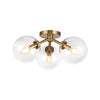 CASSIA 15" 3 LIGHT SEMI-FLUSH MOUNT WITH CLEAR GLASS