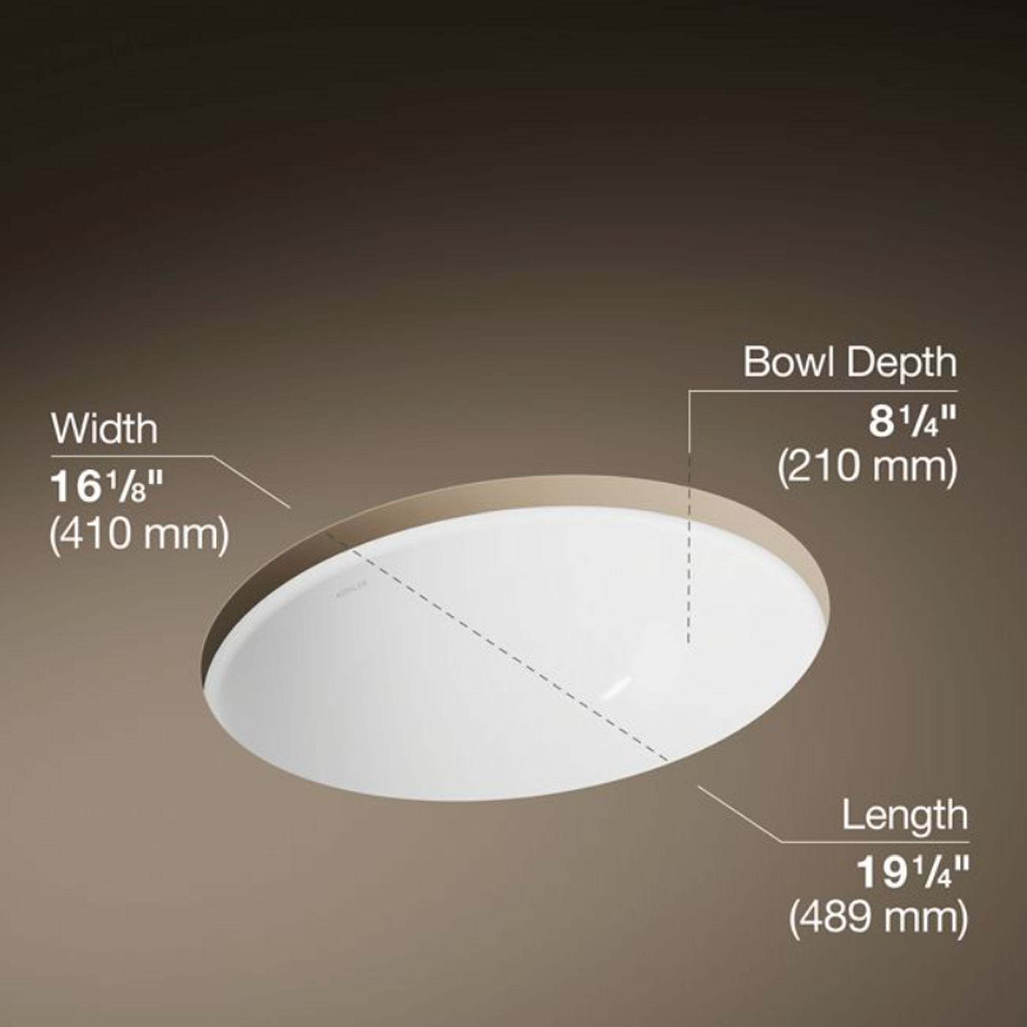 CAXTON 19.25-INCH OVAL UNDERMOUNT BATHROOM SINK - NO OVERFLOW - robinsonco.ca