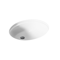 CAXTON® OVAL 17 X 14 INCHES UNDERMOUNT BATHROOM SINK WITH OVERFLOW AND CLAMP ASSEMBLY - robinsonco.ca