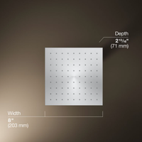 CONTEMPORARY 8" SQUARE SINGLE-FUNCTION RAINHEAD, 2.5 GPM - robinsonco.ca