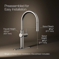 CRUE® TOUCHLESS PULL-DOWN SINGLE-HANDLE KITCHEN FAUCET - robinsonco.ca