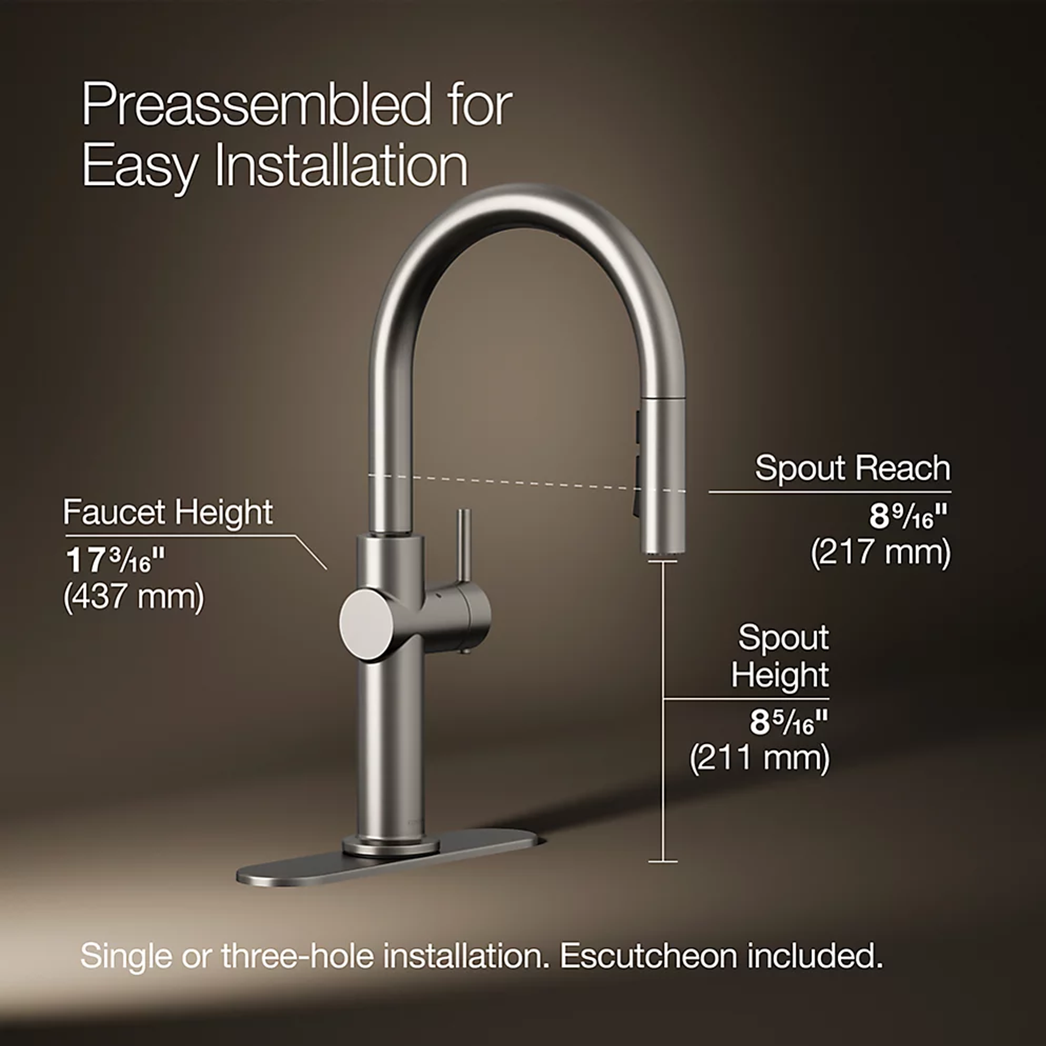 CRUE® TOUCHLESS PULL-DOWN SINGLE-HANDLE KITCHEN FAUCET - robinsonco.ca