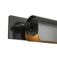 Close-up view of light on Alora Darby wall picture light in urban bronze finish