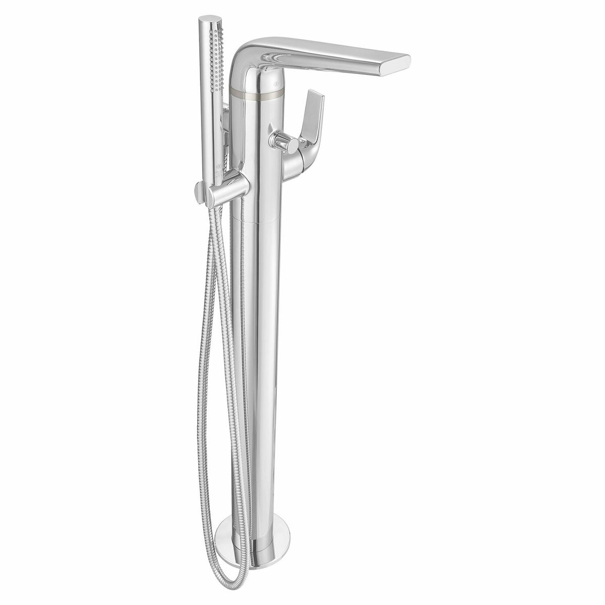 MODULUS SINGLE HANDLE FLOOR MOUNT BATHTUB FILLER WITH HAND SHOWER AND LEVER HANDLE - robinsonco.ca