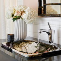 DUTCHMASTER BLUSH FLORAL CARILLION DROP-IN BATHROOM SINK - robinsonco.ca