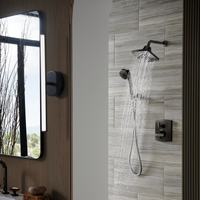 ESSENTIAL™ SHOWER SERIES 7" LINEAR SQUARE H2OKINETIC® MULTI-FUNCTION WALL MOUNT SHOWERHEAD - robinsonco.ca