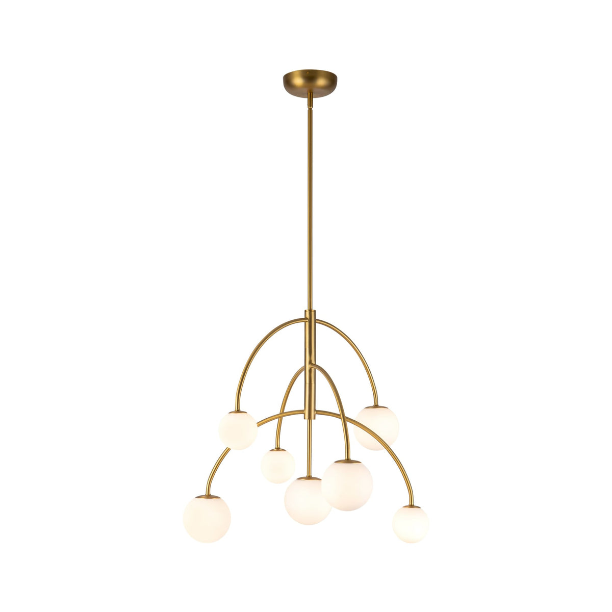 Alora Fiona Chandelier in brushed gold finish with matte opal glass