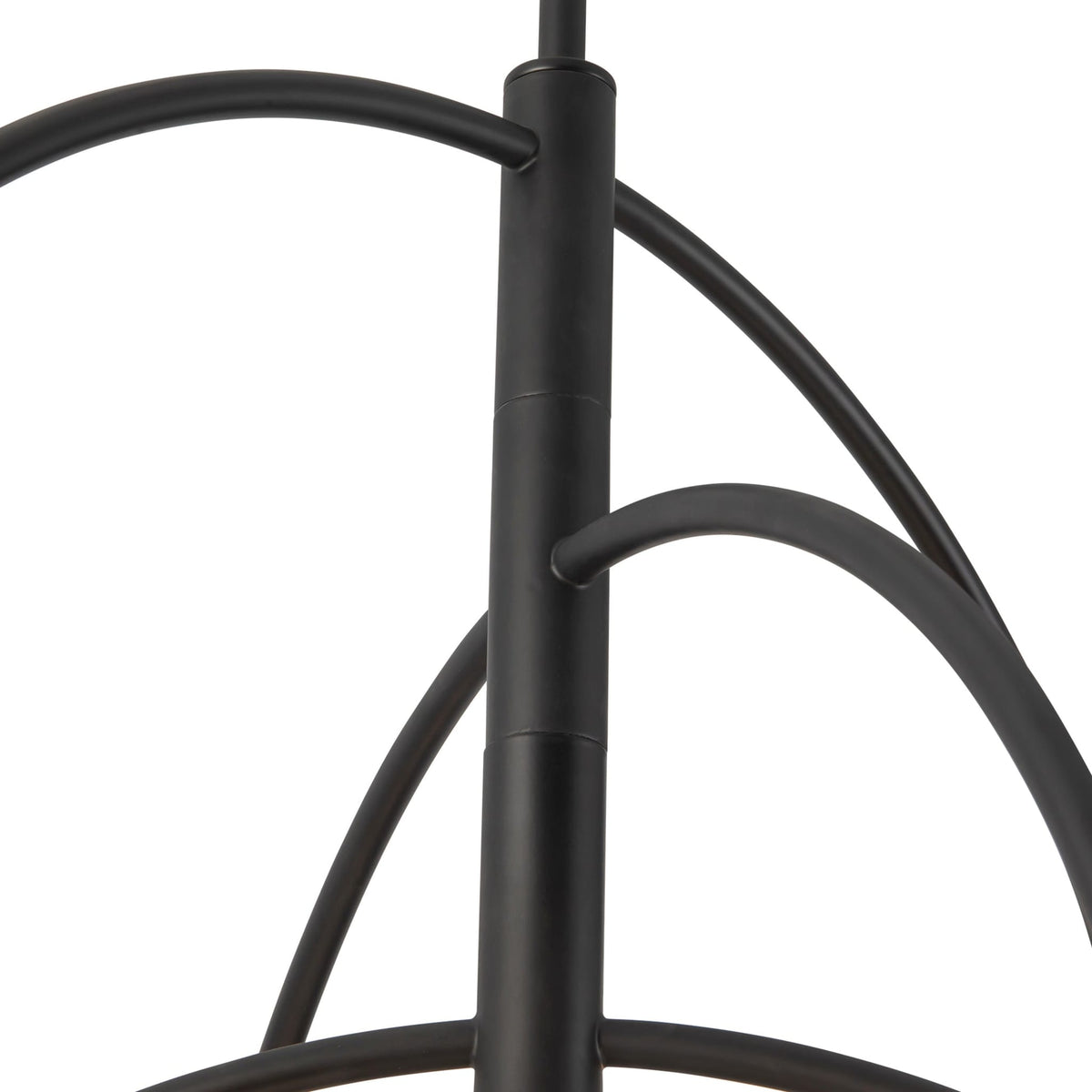 Close-up view of Alora Fiona Chandelier in matte black finish