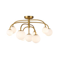 Alora 33" Fiona Semi-Flush Mount light fixture in brushed gold finish
