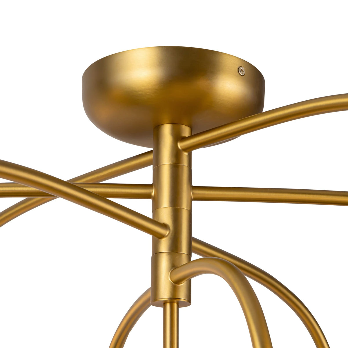 Canopy details of Alora Fiona Semi-Flush Mount ceiling light in brushed gold finish