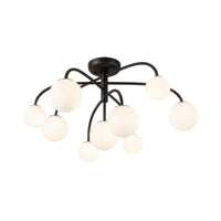 Alora 33" Fiona Semi-Flush Mount ceiling light in matte black finish