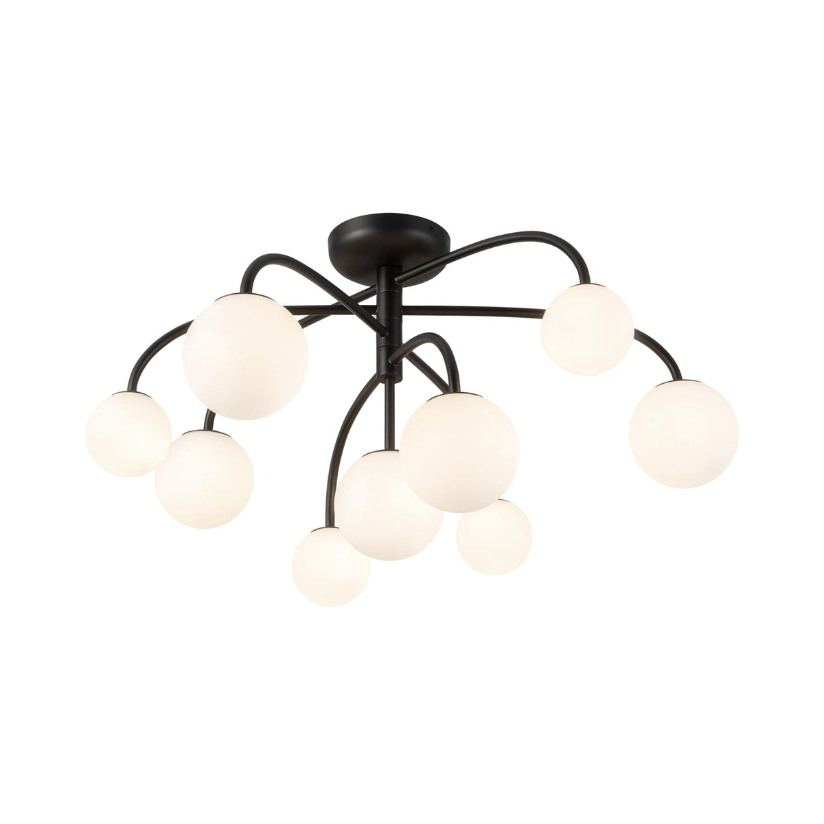 Alora 33" Fiona Semi-Flush Mount ceiling light in matte black finish