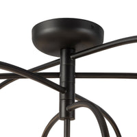 Canopy details of Alora Fiona Semi-Flush Mount light fixture in matte black finish