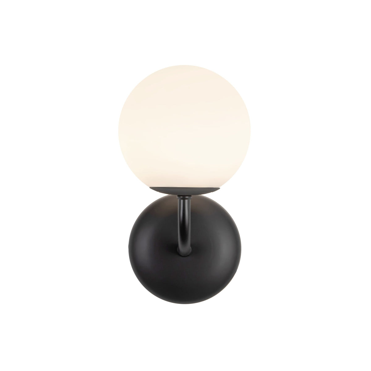 Alora 10" Fiona Wall Sconce in matte black with opal glass