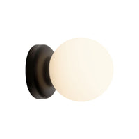 Alora 5" Fiona Wall Sconce in matte black with matte opal glass